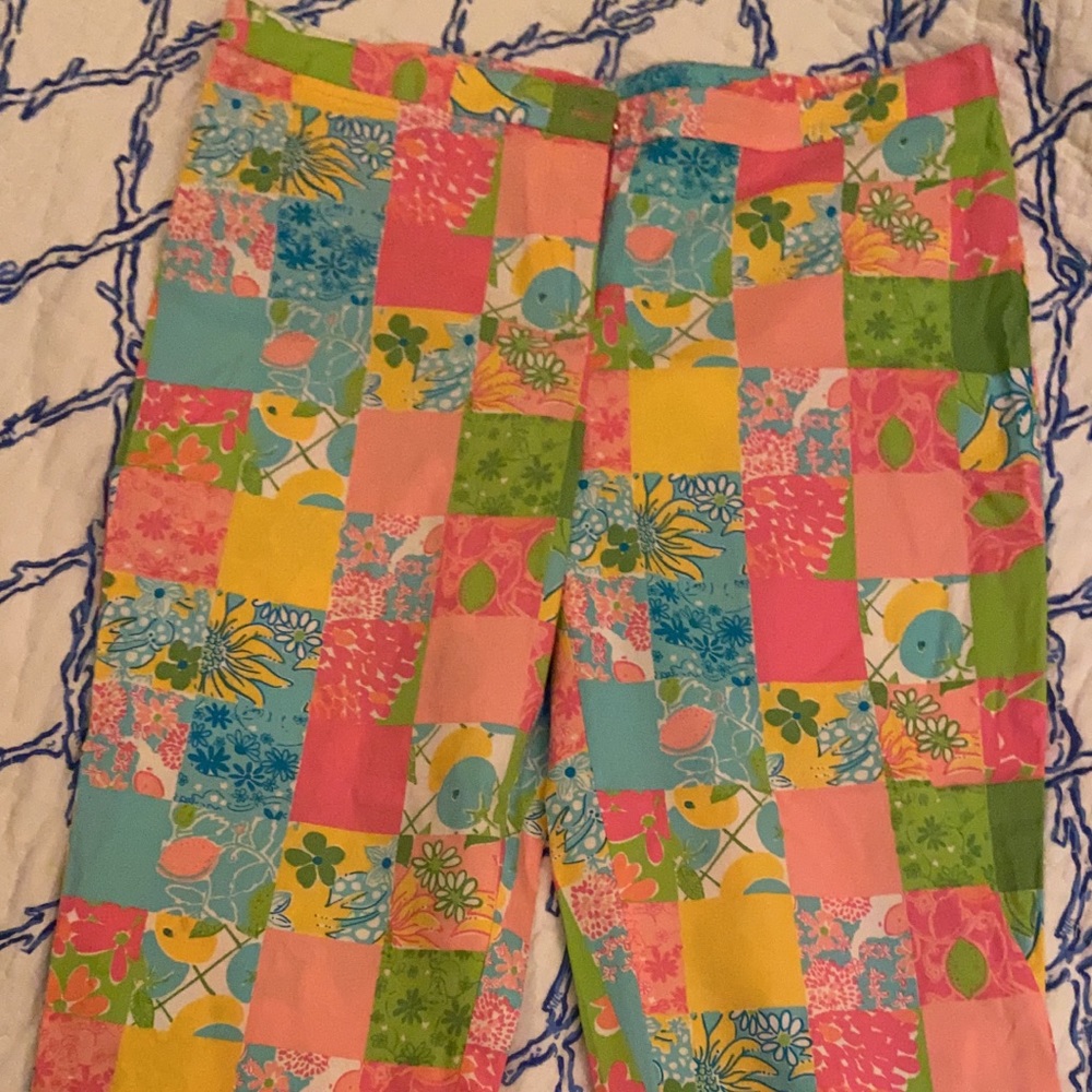 Lilly Pulitzer White Label Rainbow Patch Capris - image 1